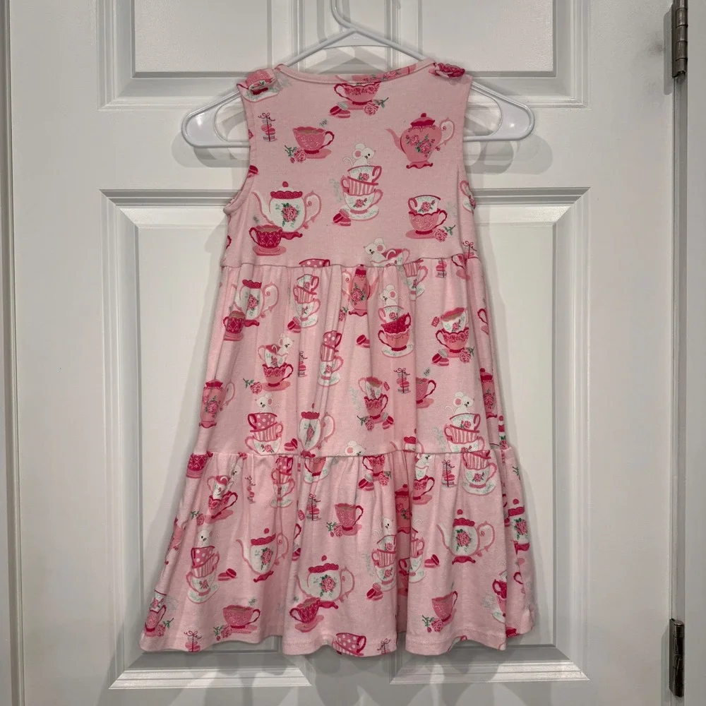 Gymboree Girls Pink Tea Party Tiered Dress Size 8‎